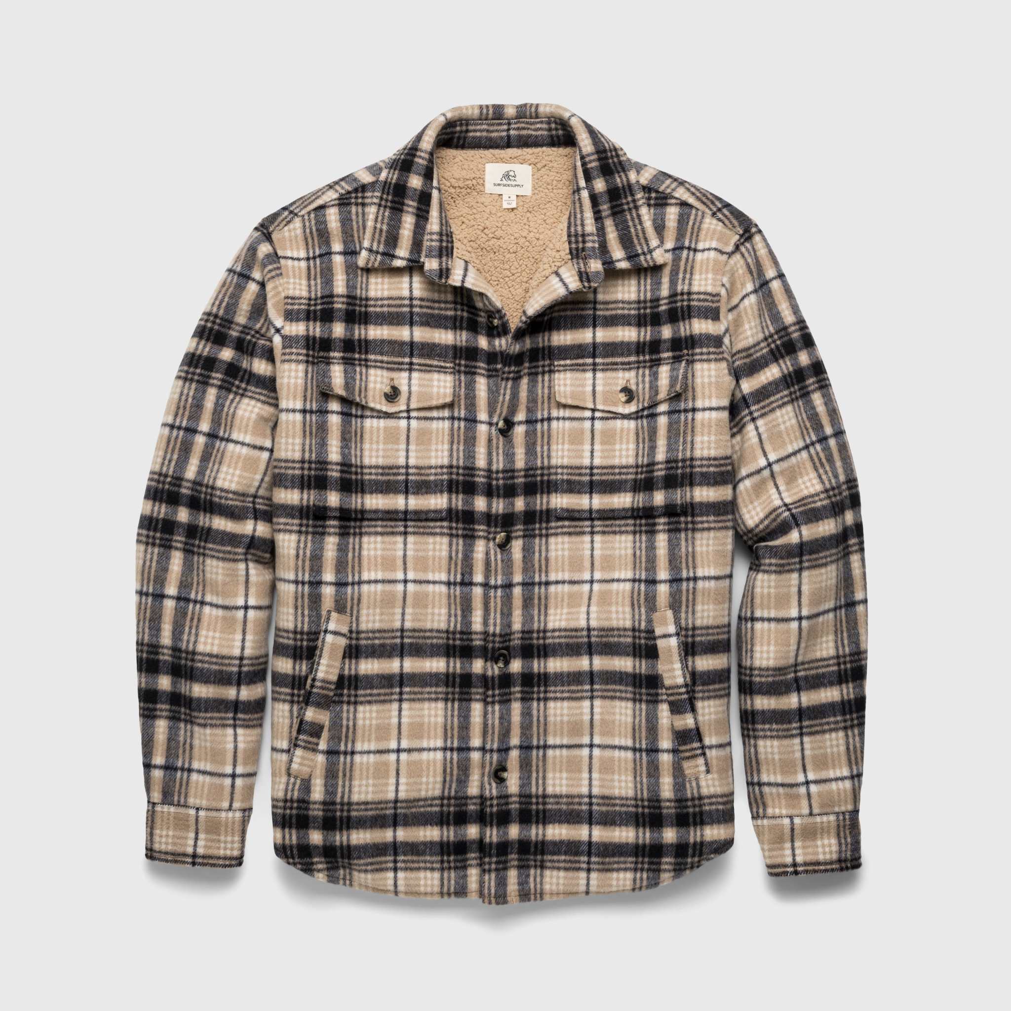Skip Sherpa Shirt Jacket - Chinchilla - Surfside Supply Co