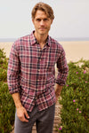 Brian Washed Twill Plaid Shirt - Huckleberry Combo