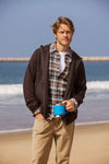 Danny Full-Zip Cashmist Fleece Hoodie - Dark Brown Heather