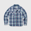 Alex Plaid Utility Overshirt- Aqua Multi