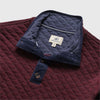 Ken Quilted Button Mock – Cabernet Heather