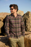 Brian Flannel Plaid Shirt - Grape Combo