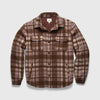 Skip Quilted Plush Plaid Shirt Jacket - Brown