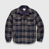 Skip Quilted Plush Plaid Shirt Jacket - Navy