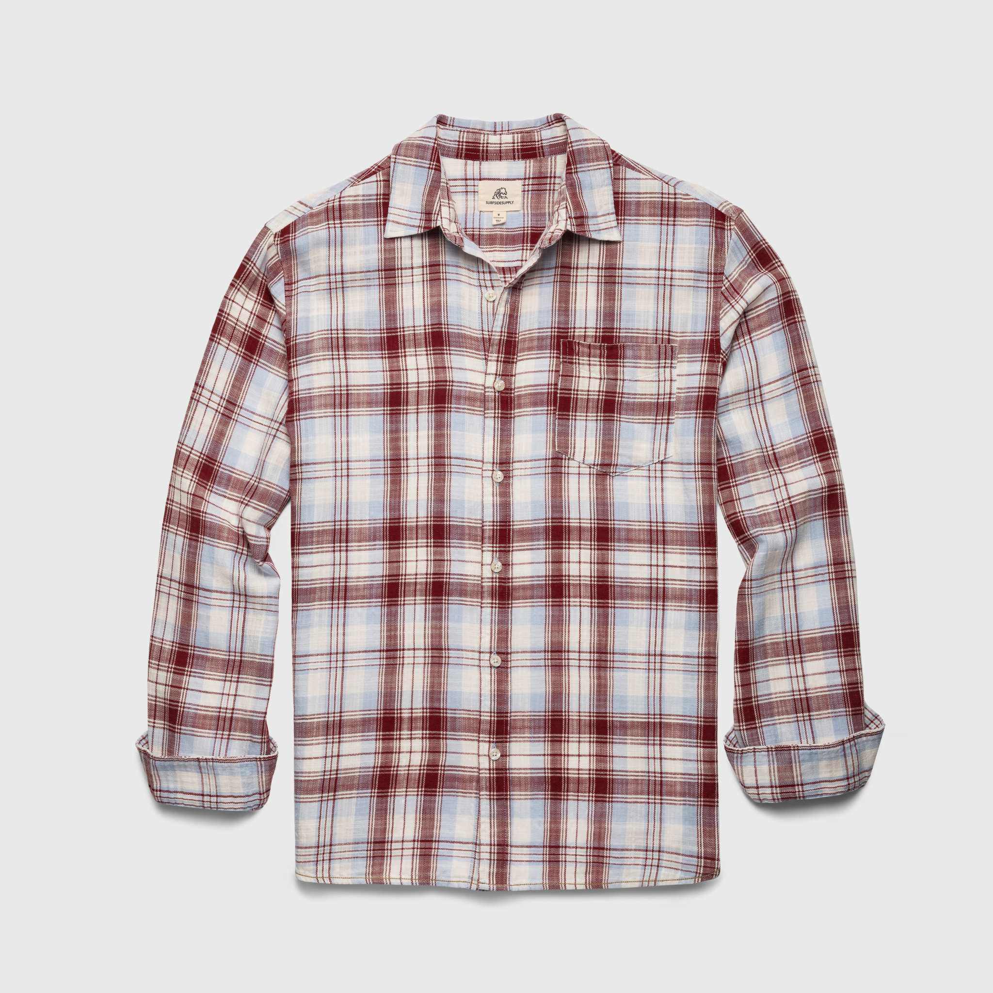 Brian Vintage Wash Plaid Shirt - Cabernet Combo - Surfside Supply