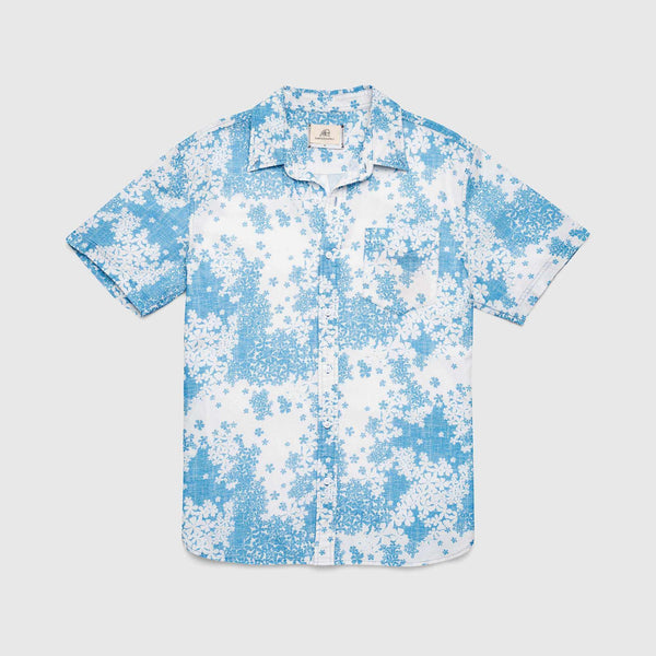 Mate Floral Print Shirt - Brilliant Sky Combo