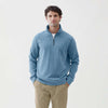 Bobby Brushback Fleece Zip Mock - Blue Heather