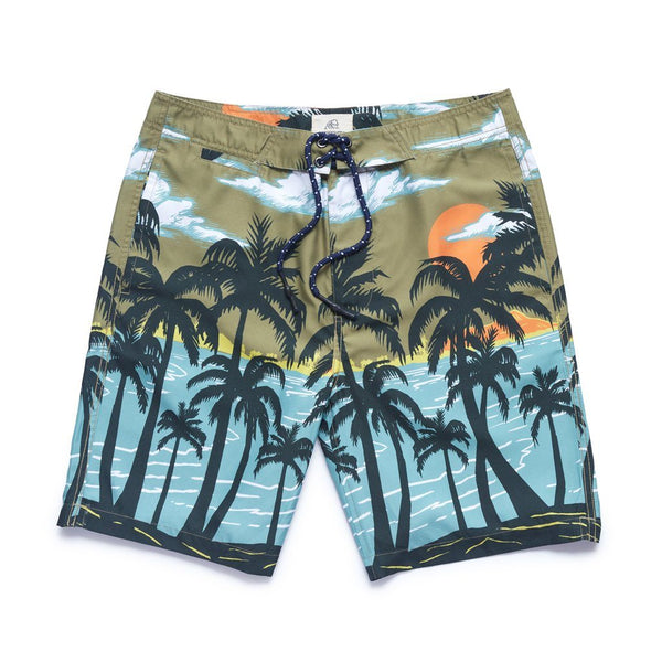 SWIMMensDuke Palm Print Boardshort - Khaki
