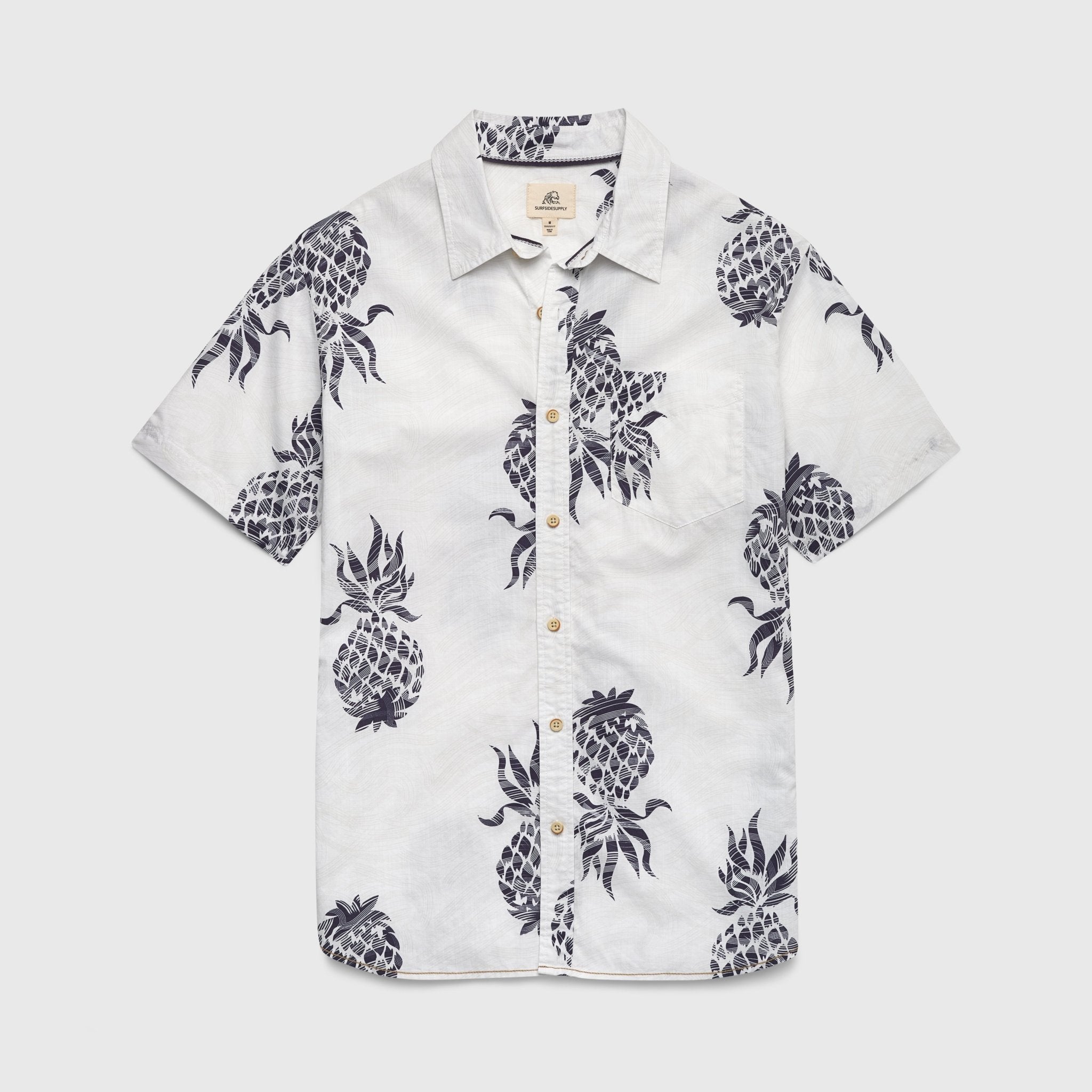Joey Printed Pineapple Shirt White Combo Surfside Supply Co