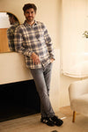 Brian Flannel Plaid Shirt - Jet Stream Combo