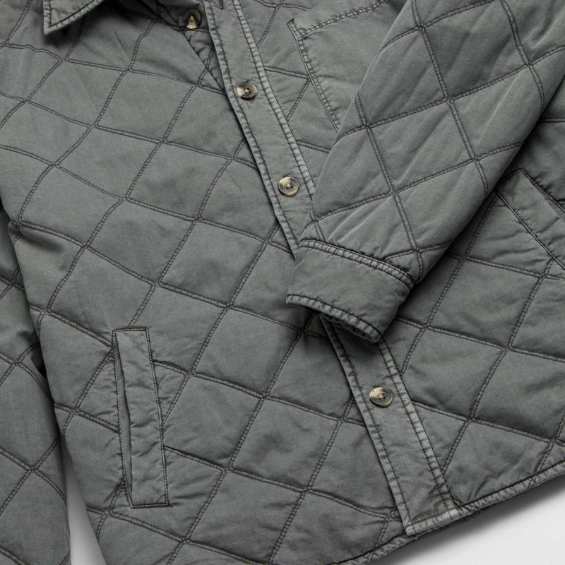 Lennon Quilted Shirt Jacket - Iron Gate Grey