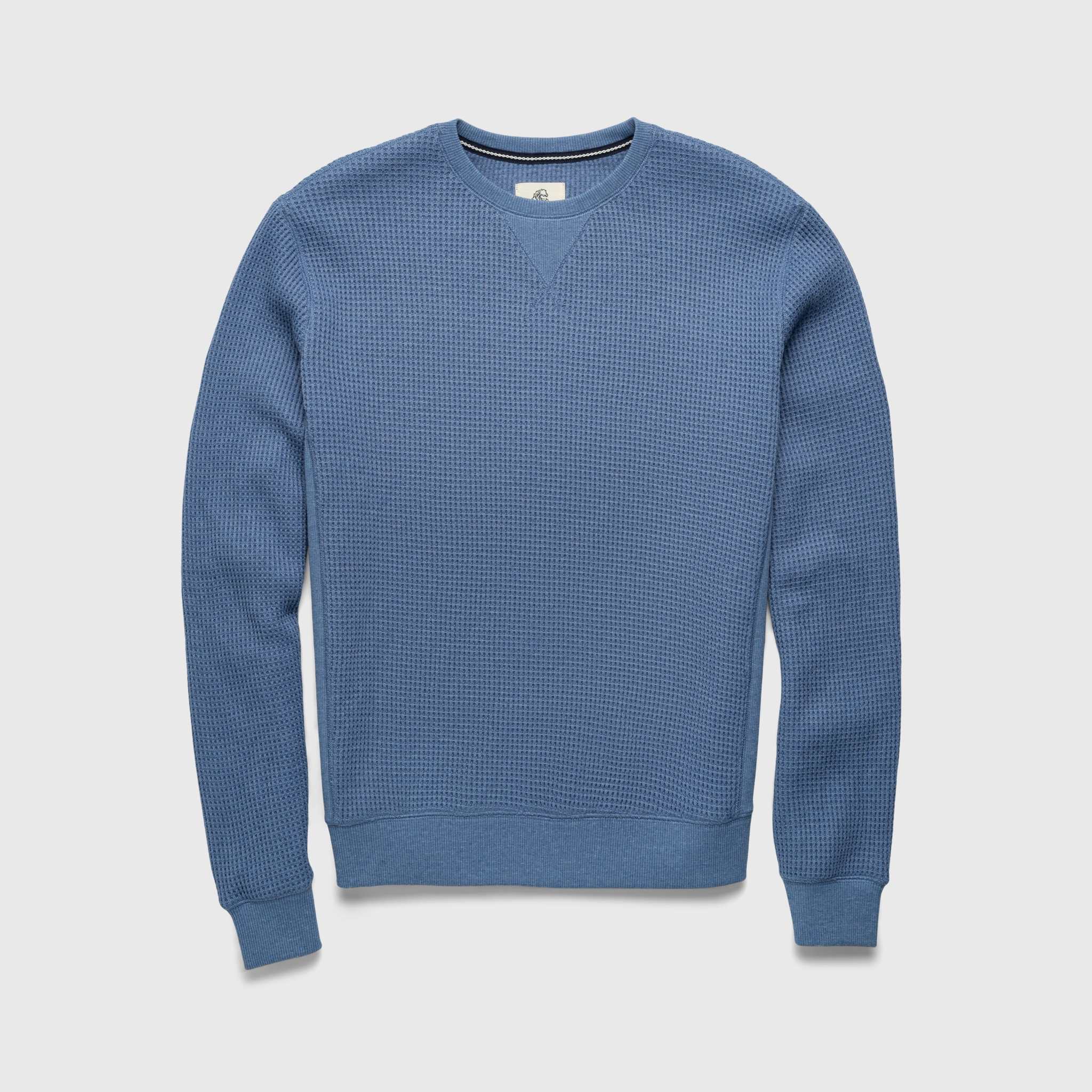 Butch Waffle Thermal Crewneck - Blue Heather - Surfside Supply Co ...