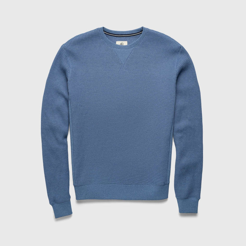 Butch Waffle Thermal Crewneck - Blue Heather