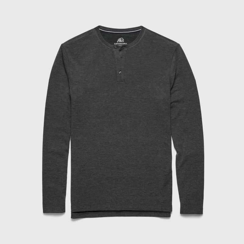 Sean Ultra Soft Classic Henley - Charcoal Heather