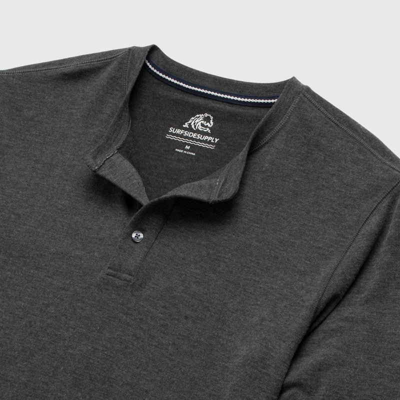 Sean Ultra Soft Classic Henley - Charcoal Heather