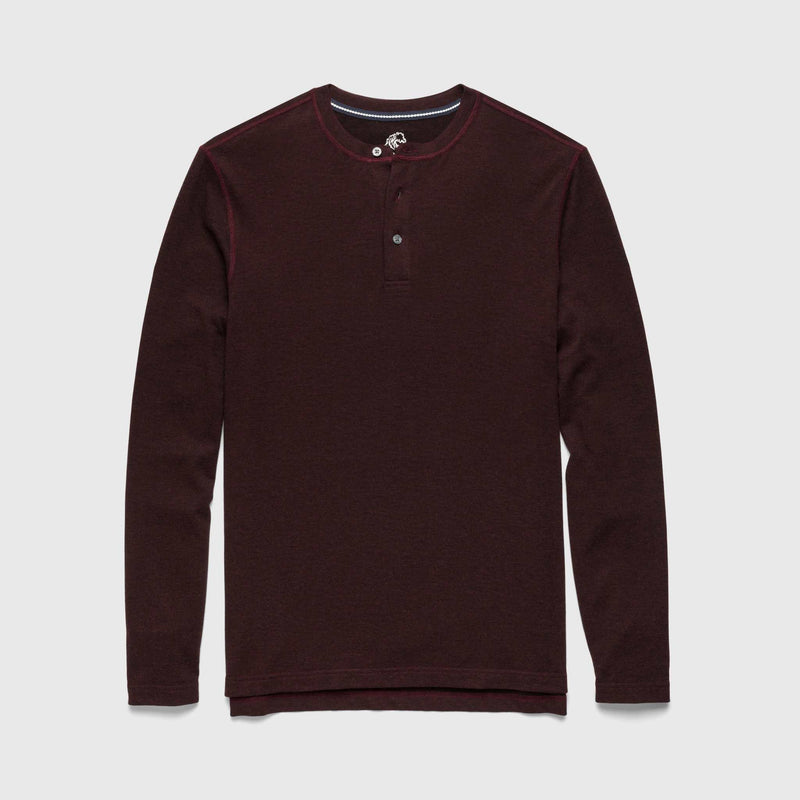 Sean Ultra Soft Classic Henley - Cabernet Heather