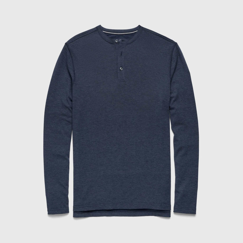 Sean Ultra Soft Classic Henley - Navy Heather
