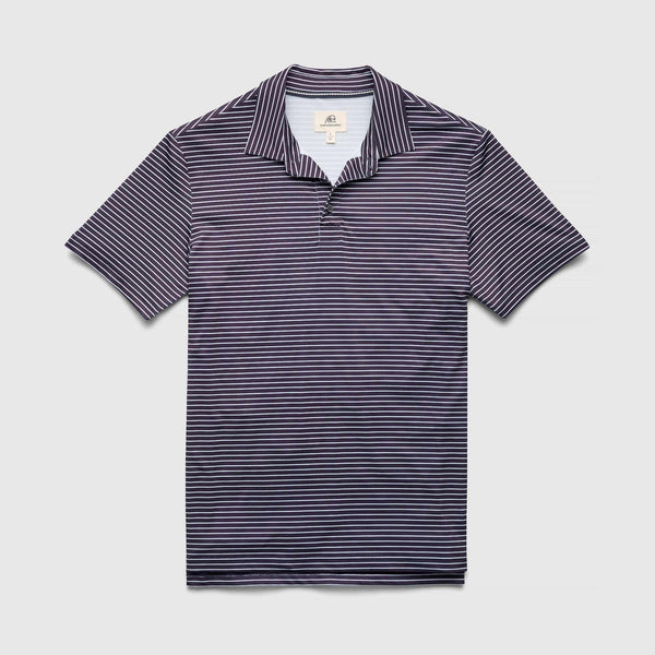 Shore Collarless Polo - Navy Stripe - Surfside Supply Co