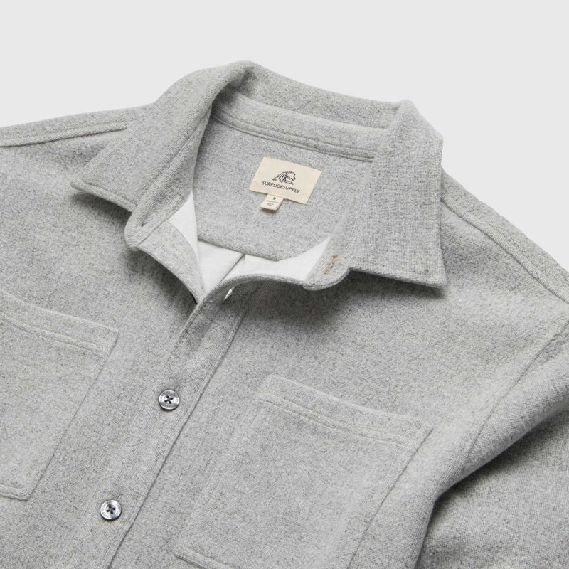 Louis Soft Textured Overshirt - Heather Grey