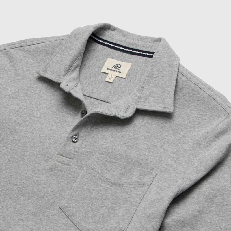 Cary Fleece Polo - Heather Grey