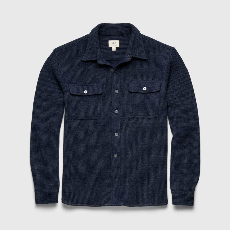 Dylan Waffle Fleece Shirt Jacket - Navy Heather