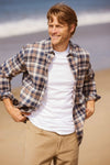 Brian Flannel Plaid Shirt - Brown Combo