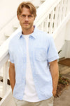 Joseph Striped Floral Shirt - Blue