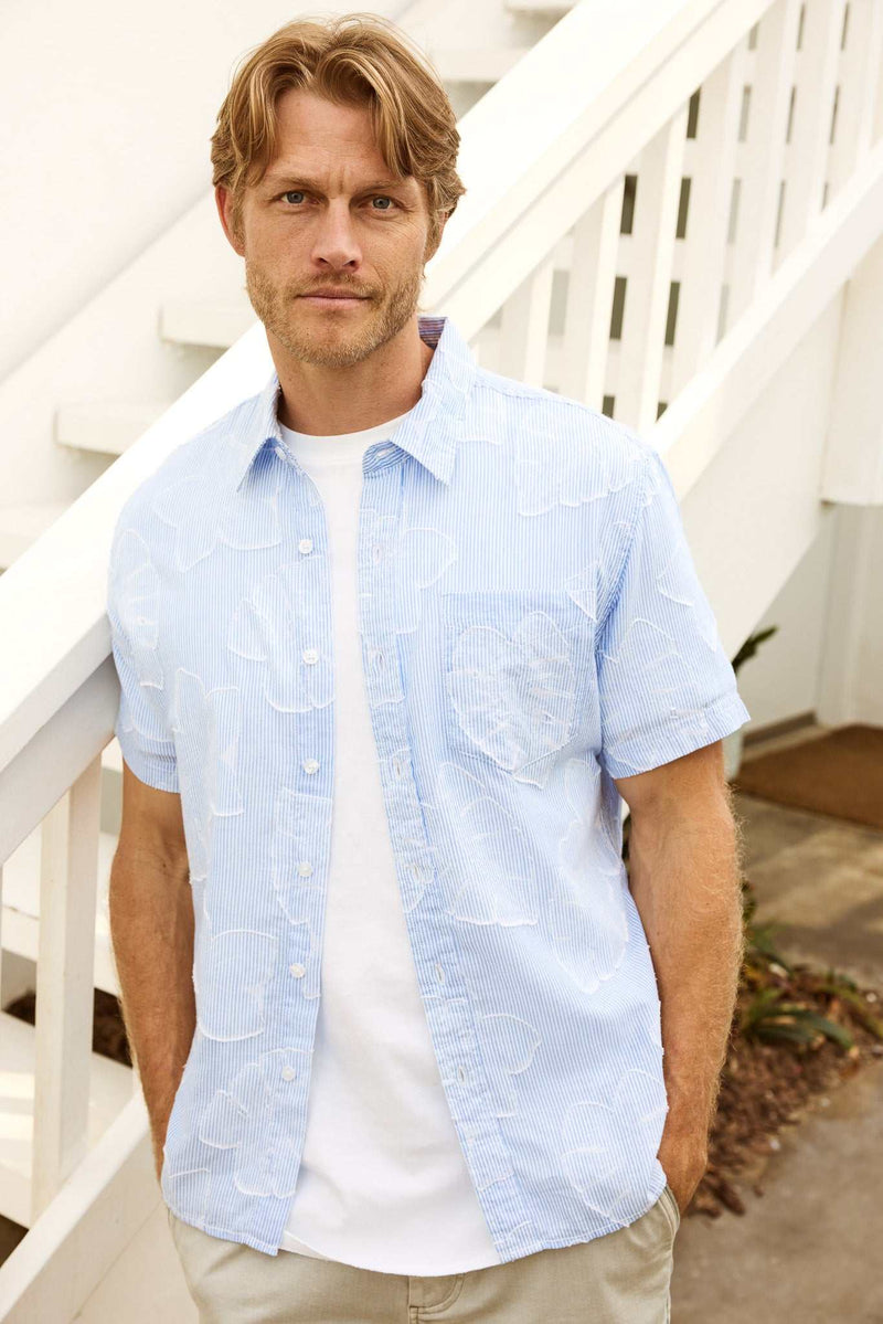 Joseph Stripe Floral Shirt - Blue - Surfside Supply Co. – Surfside ...