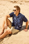 Mariner Saltwater Terry Camp Collar Shirt - Navy Blazer
