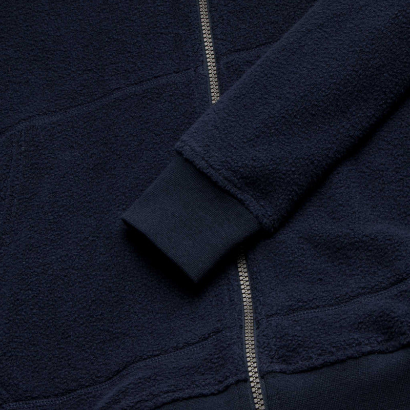 Danny Full-Zip Fuzzy Fleece Hoodie - Navy Blazer