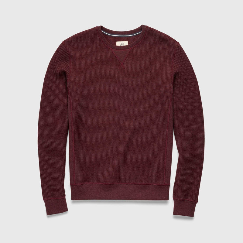 Butch Waffle Thermal Crewneck - Cabernet Heather