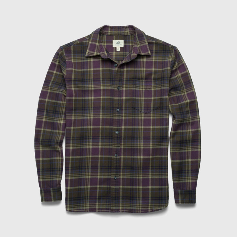 Brian Flannel Plaid Shirt - Grape Combo