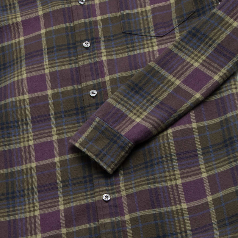 Brian Flannel Plaid Shirt - Grape Combo