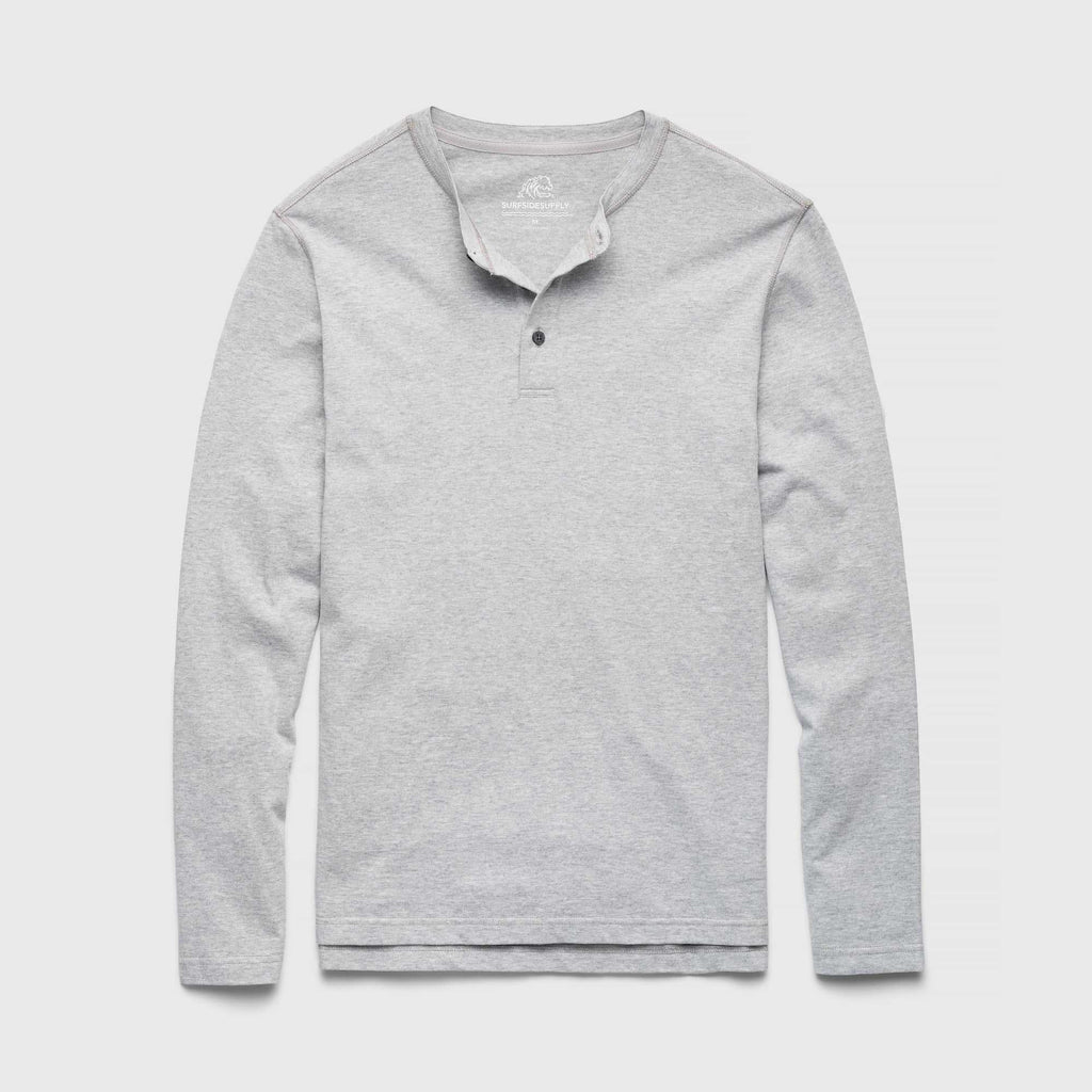 Sean Sueded Jersey Henley - Heather Grey - Surfside Supply Co