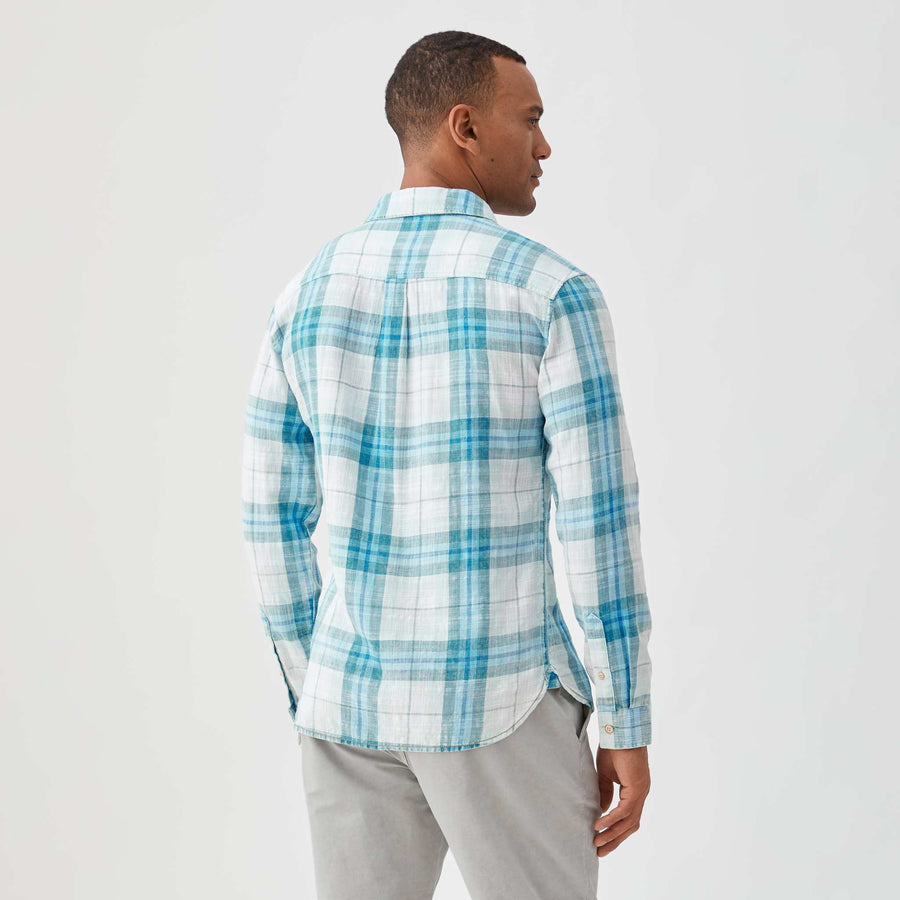 Brian Twill Plaid Shirt - Blue Combo - Surfside Supply Co