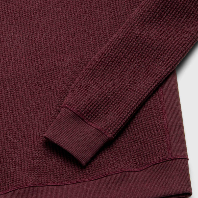 Butch Waffle Thermal Crewneck - Cabernet Heather