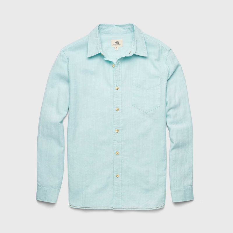 Brian Slub Shirt - Aqua Green - M Brian Slub Shirt - Aqua Green - M