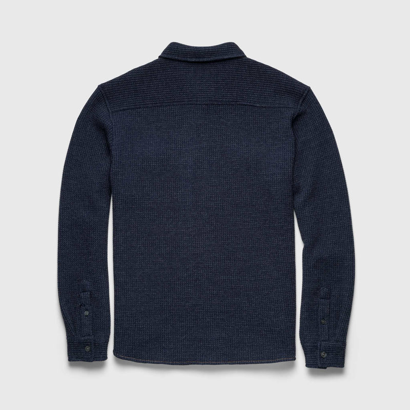 Dylan Waffle Fleece Shirt Jacket - Navy Heather