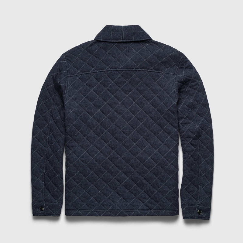 Austin Quilted Shawl Cardigan – Navy Heather