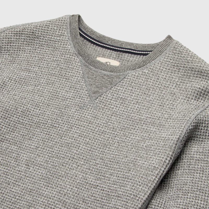 Butch Waffle Thermal Crewneck - Heather Grey