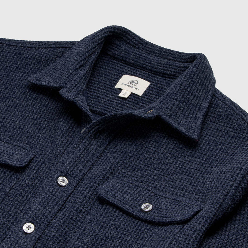 Dylan Waffle Fleece Shirt Jacket - Navy Heather