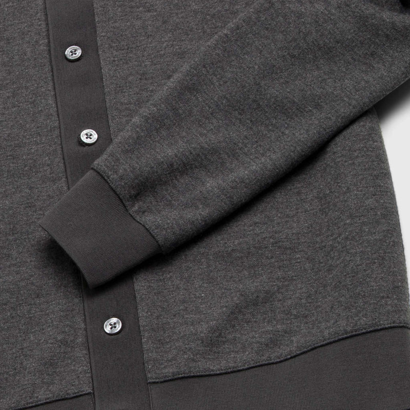 Wesley Polo Cardigan - Charcoal Heather