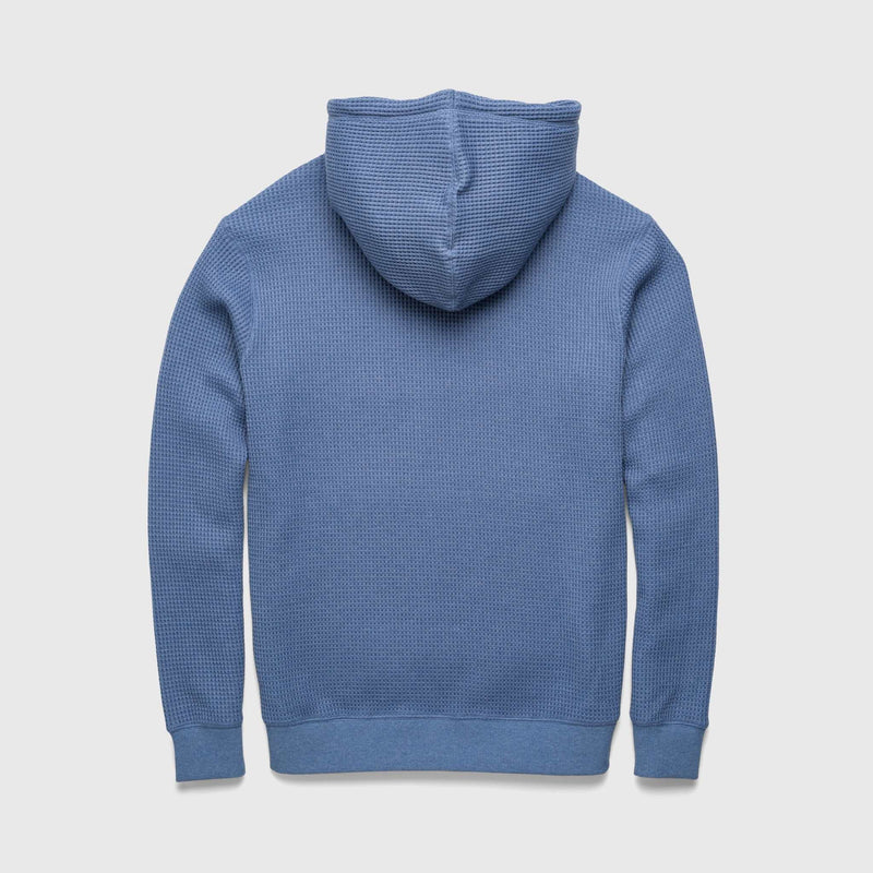 Ivan Waffle Thermal Hoodie - Blue Heather