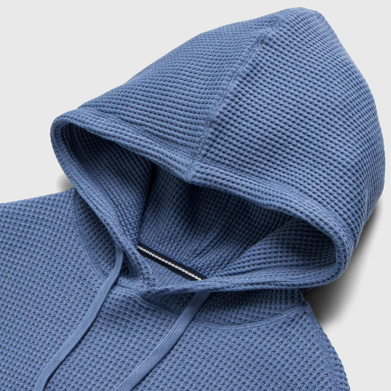Ivan Waffle Thermal Hoodie - Blue Heather