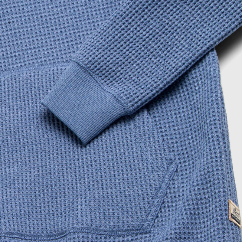Ivan Waffle Thermal Hoodie - Blue Heather