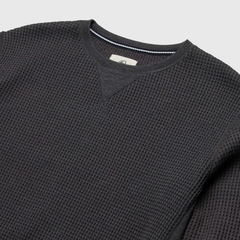 Butch Waffle Thermal Crewneck - Charcoal Heather