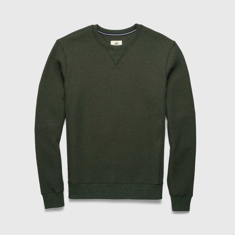 Butch Waffle Thermal Crewneck - Green Heather
