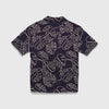 Mariner All Over Leaf Embroidery Camp Collar Shirt - Navy Blazer