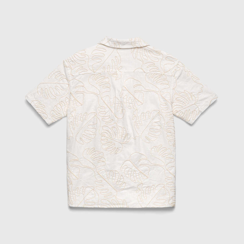 Mariner Leaf Camp Collar Shirt - White - Surfside Supply Co