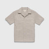 Nate Crinkle Stripe Cabana Shirt- Chinchilla